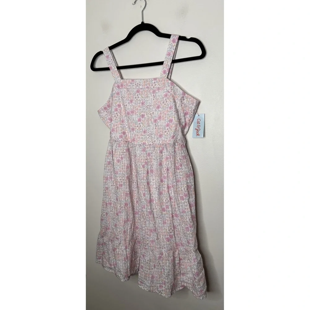 Cat & Jack Girls' Floral Tie-Back Sleeveless  Multicolored Dress Size XXL 18 NEW - Picture 2 of 8